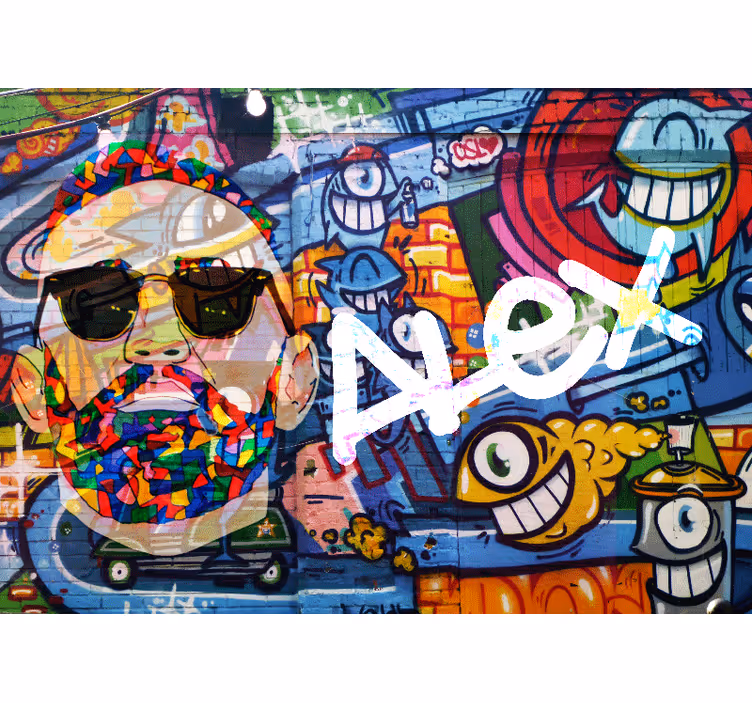 Fototapete graffiti buntes urbanes porträt - TenStickers