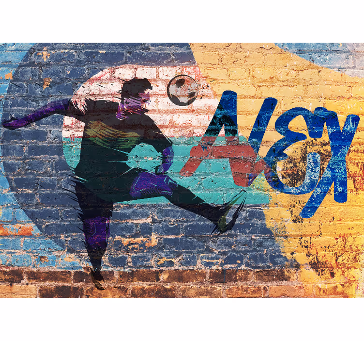 Fototapete graffiti fußballspieler in aktion - TenStickers