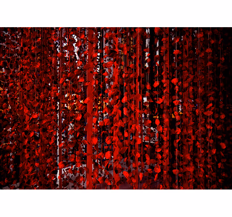 Fototapete Blumen rote blumenkaskade - TenStickers