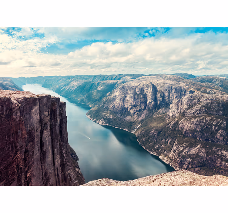 Fototapete landschaft große fjord-perspektive - TenStickers