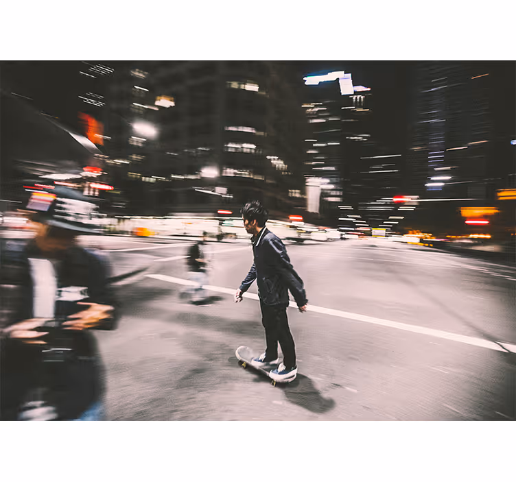 Fototapete städte urbaner nachtskate - TenStickers