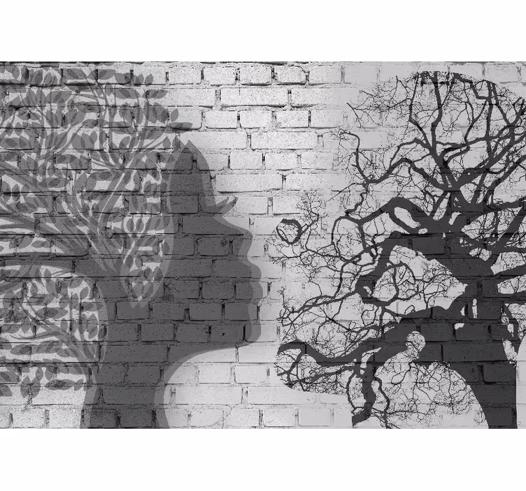 Fototapete kunst frauensilhouette profil - TenStickers