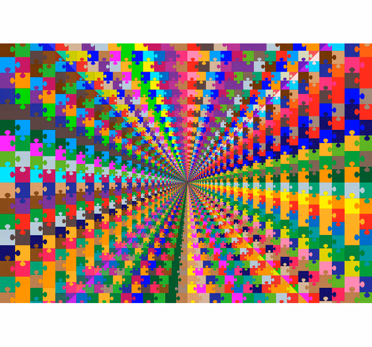 Fototapete 3D puzzle-explosion - TenStickers