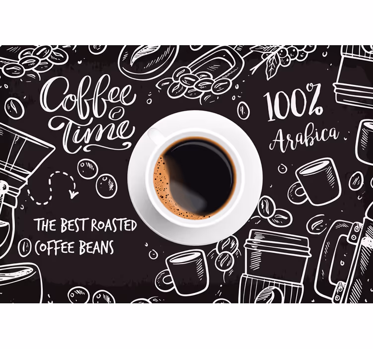 Fototapete sprüche kaffeepause design - TenStickers