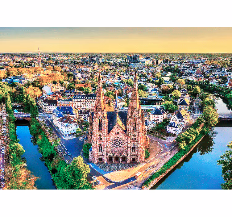 Fototapete Städte luftaufnahme der kathedrale - TenStickers