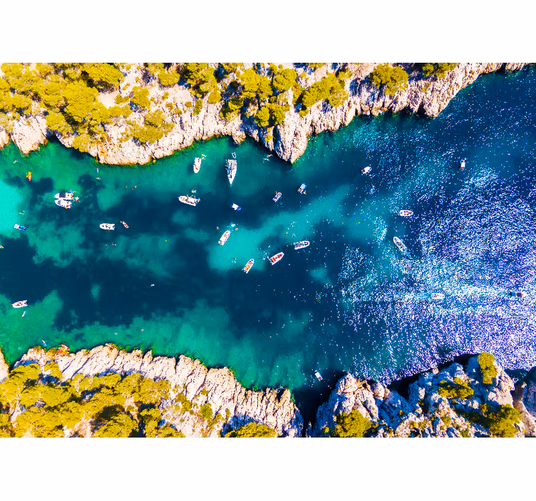 Fototapete Landschaft luftaufnahme der küste - TenStickers