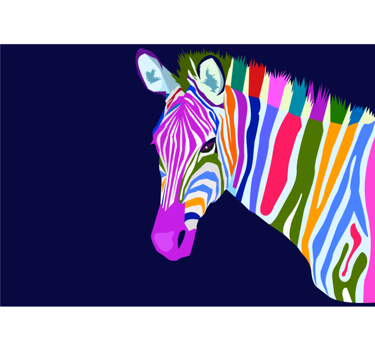 Fototapete Tiere mehrfarbiges zebra - TenStickers