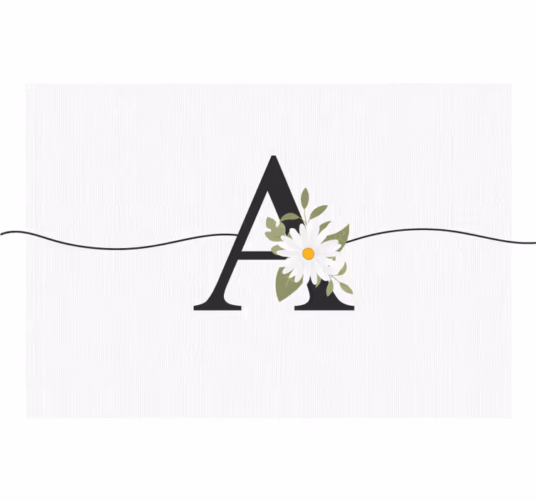 Fototapete jugendzimmer mit personalisierter blume - TenStickers