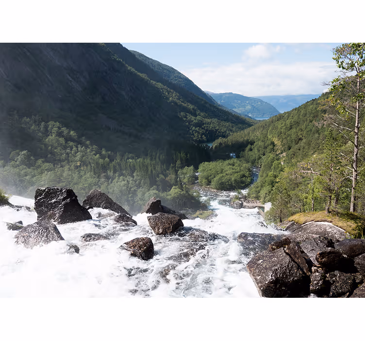 Fototapete natur fließendes flusslandschaft - TenStickers