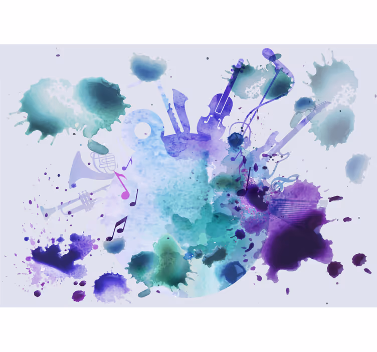 Fototapete musik instrumenten spritzer - TenStickers