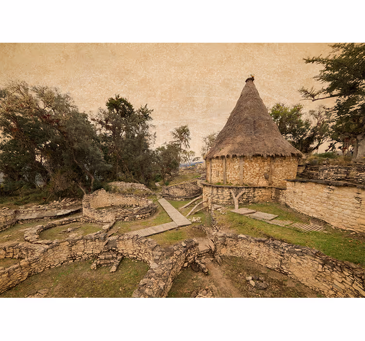 Fototapete landschaft mit antiker struktur - TenStickers