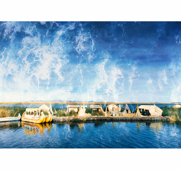 Fototapete landschaft ruhige wasserweg aussicht - TenStickers