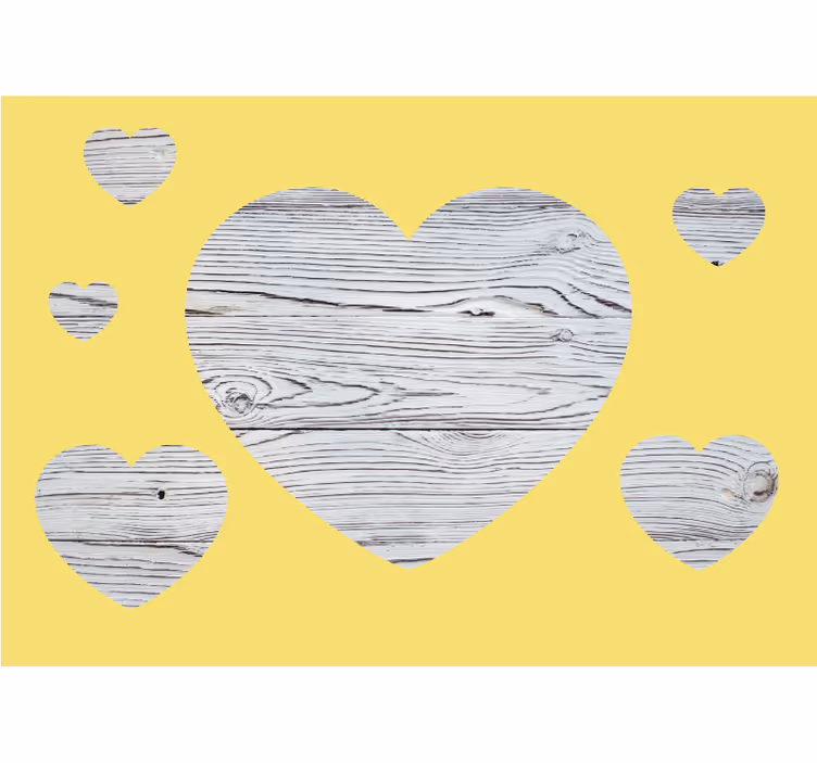Fototapete liebe mit holzherz-muster - TenStickers