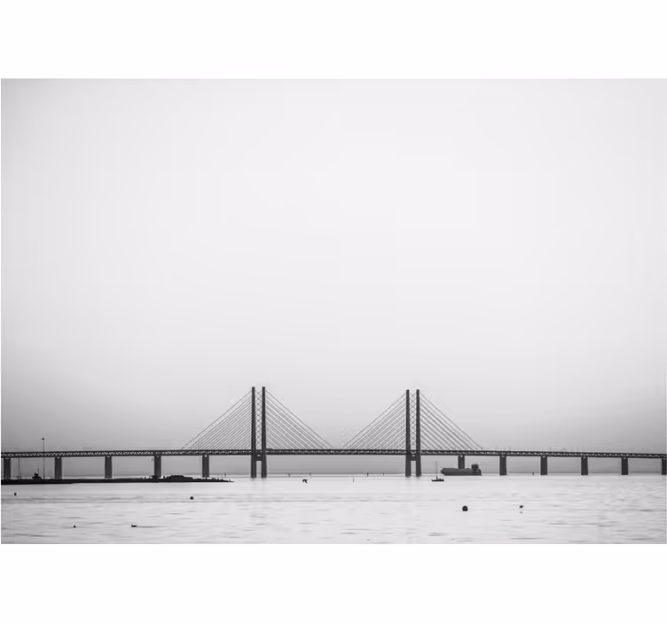 Fototapete städte brücke über wasser - TenStickers