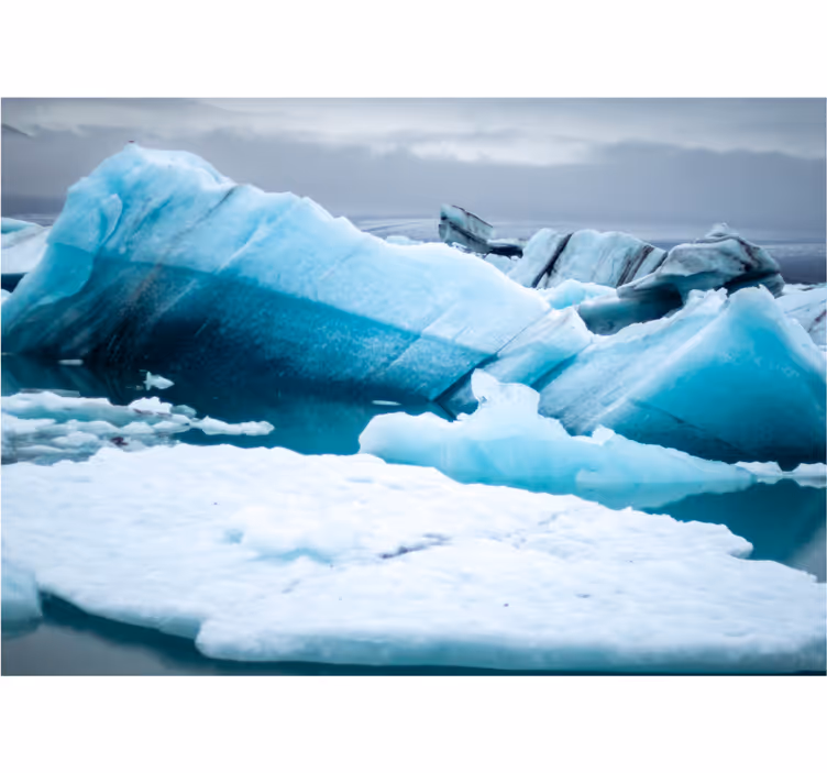 Fototapete berge mit gletscher-eisformationen - TenStickers