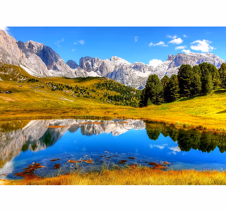 Fototapete landschaft ruhiges bergecho - TenStickers