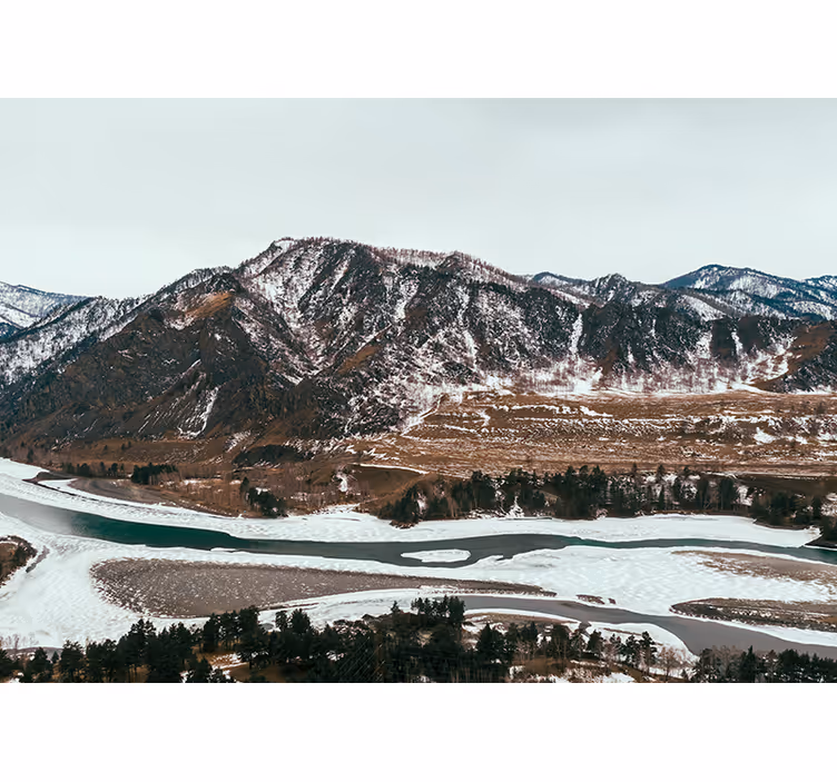 Fototapete landschaft bergflussansicht - TenStickers
