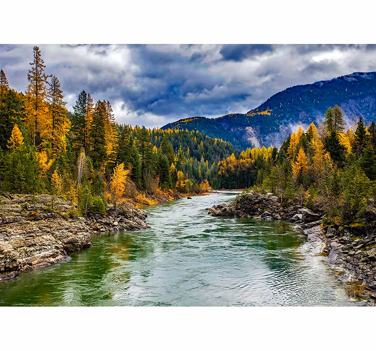 Fototapete landschaft malerischer gebirgsfluss - TenStickers