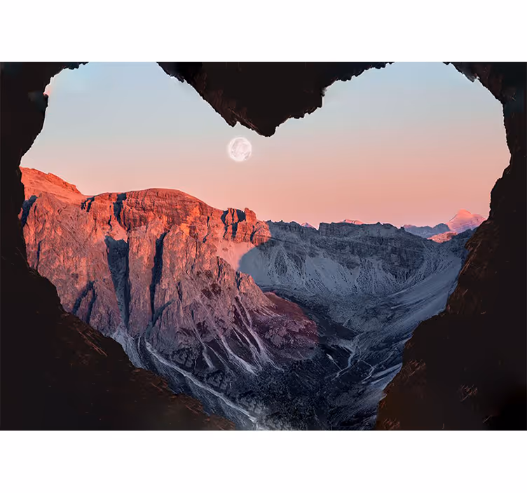 Fototapete natur herzförmige berglandschaft - TenStickers