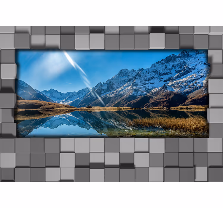 Fototapete landschaft majestätischer bergspiegel - TenStickers