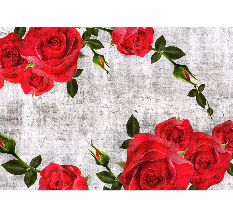 Fototapete blumen rote rosenarrangement - TenStickers