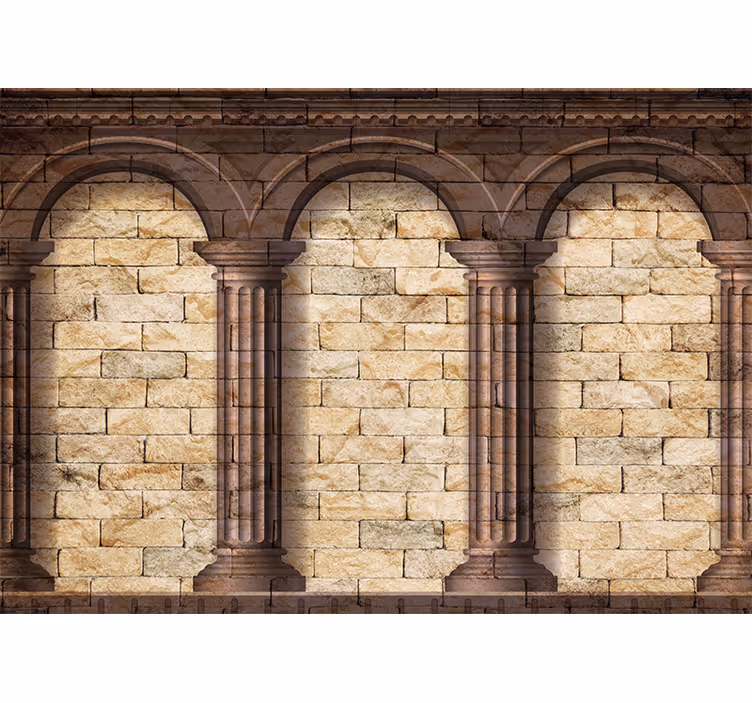 Fototapete klassische kunst mit bogenstein säulen - TenStickers