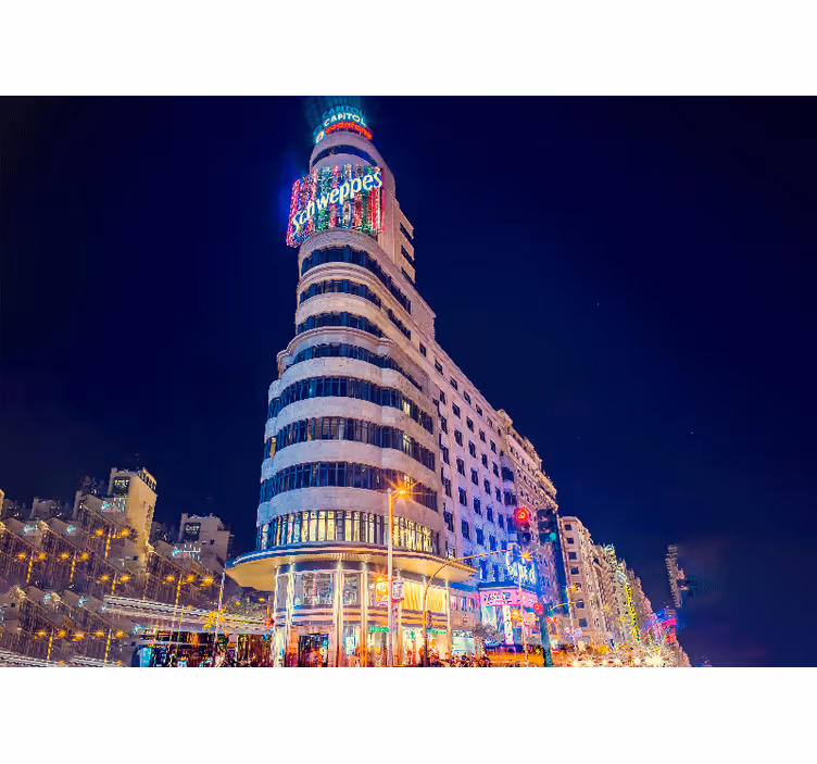 Fototapete madrid skyline nacht - TenStickers