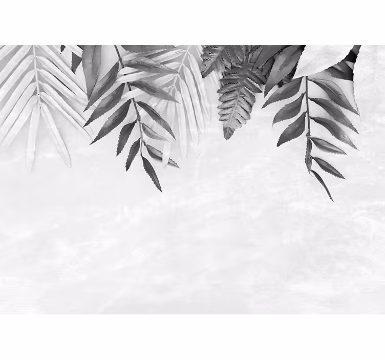 Fototapete natur mit einfarbigen blattmustern - TenStickers