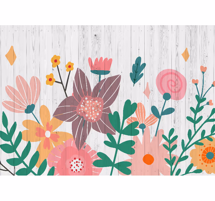 Fototapete blumen buntes blumen kunstwerk - TenStickers
