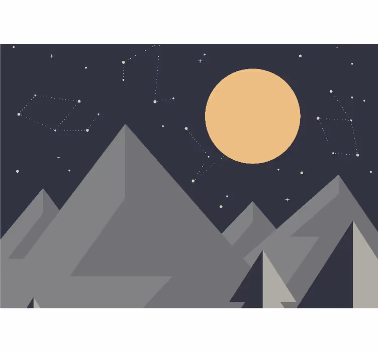 Fototapete weltraum mondlicht auf berggipfeln - TenStickers