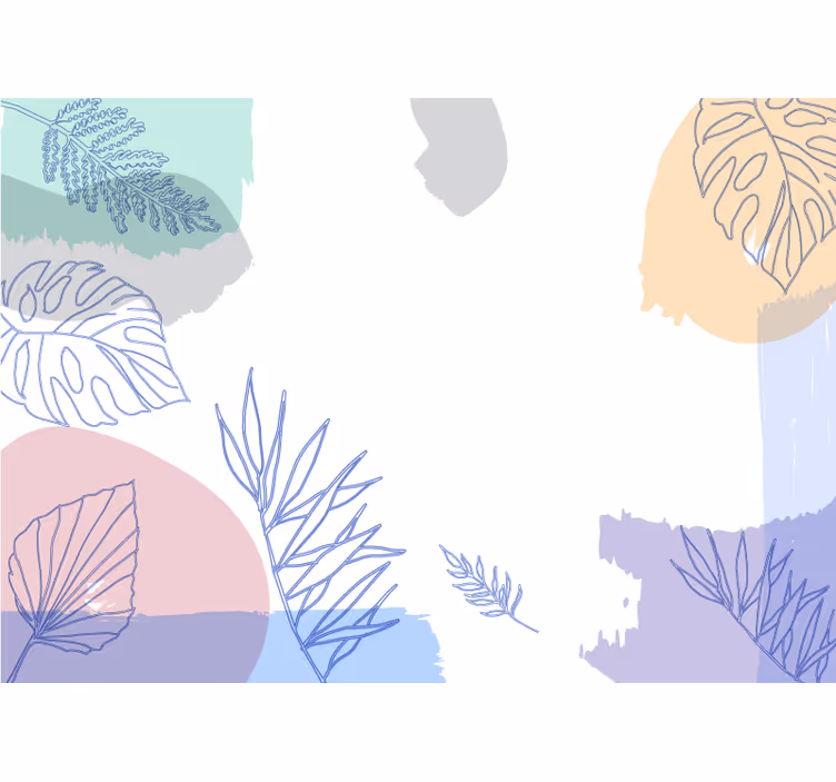 Fototapete natur mit blättrigen geometrischen formen - TenStickers