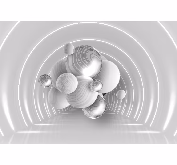 Fototapete 3D schwebende kreisförmige formen - TenStickers