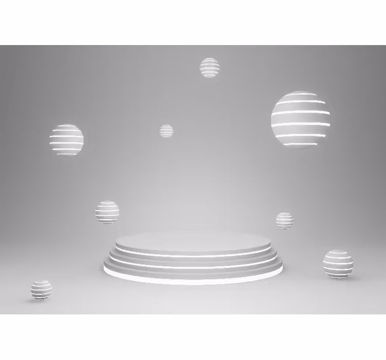 Fototapete abstrakt geometrische schwebende formen - TenStickers
