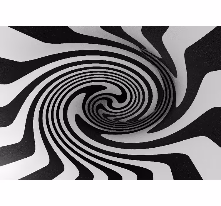 Fototapete 3D Schwarz-weißer unendlicher spiraltunnel - TenStickers