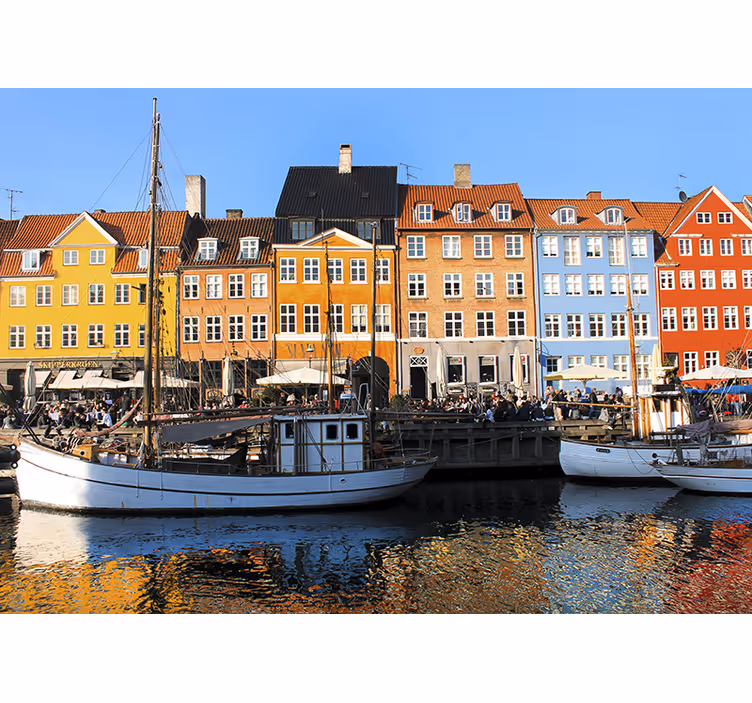 Fototapete städte lebendige uferhäuser - TenStickers