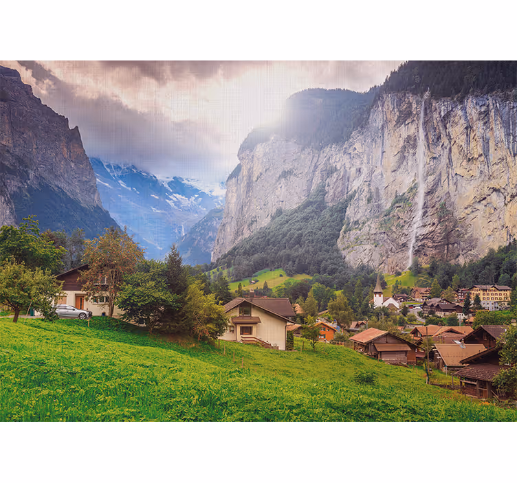 Fototapete landschaft gebirgsbachszene - TenStickers