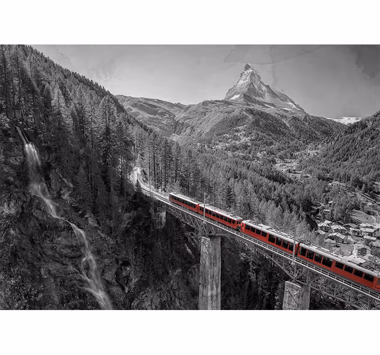 Fototapete städte charmanter bergzug - TenStickers