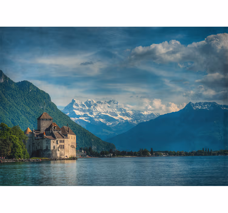 Fototapete landschaft mit blick auf schlossberge - TenStickers