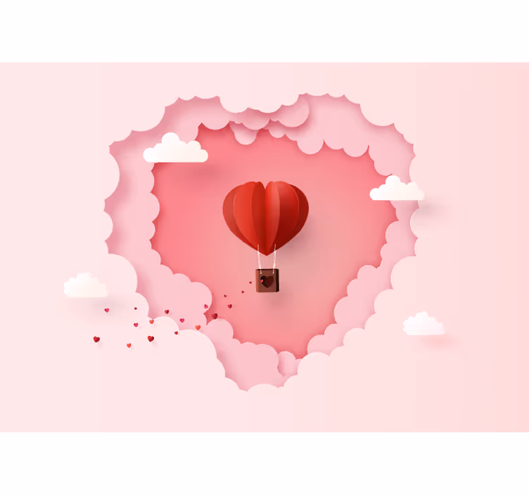 Fototapete liebe heißluftballon herz - TenStickers