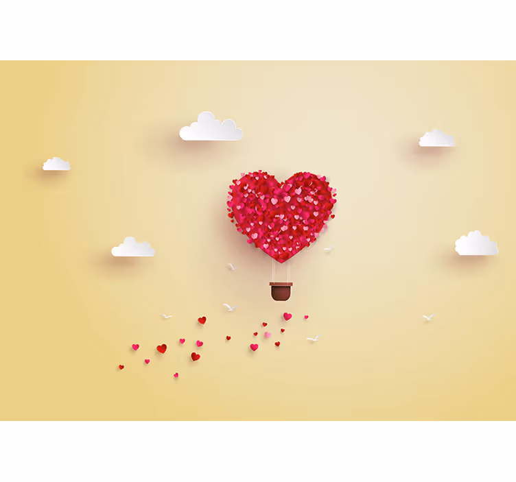 Fototapete liebe ballon herz abenteuer - TenStickers