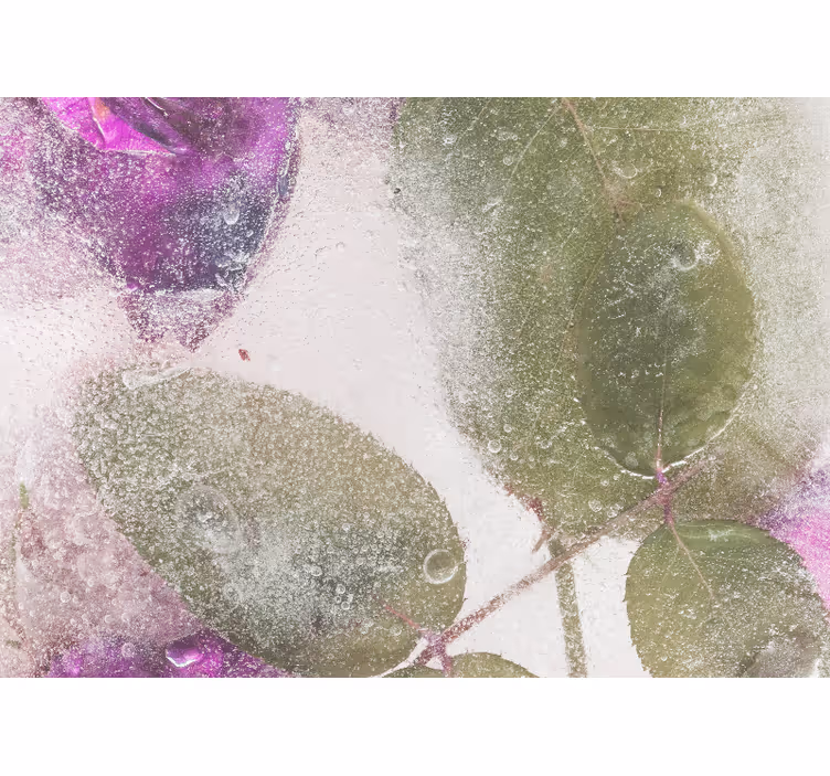 Fototapete Wohnzimmer Rosa blumen eissee - TenStickers