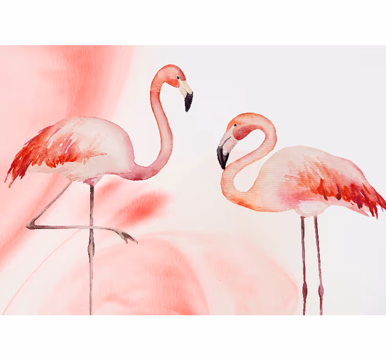 Fototapete wohnzimmer flamingo paar - TenStickers