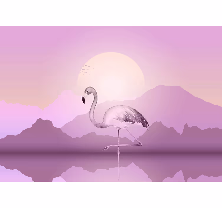 Fototapete tiere elegante flamingo silhouette - TenStickers