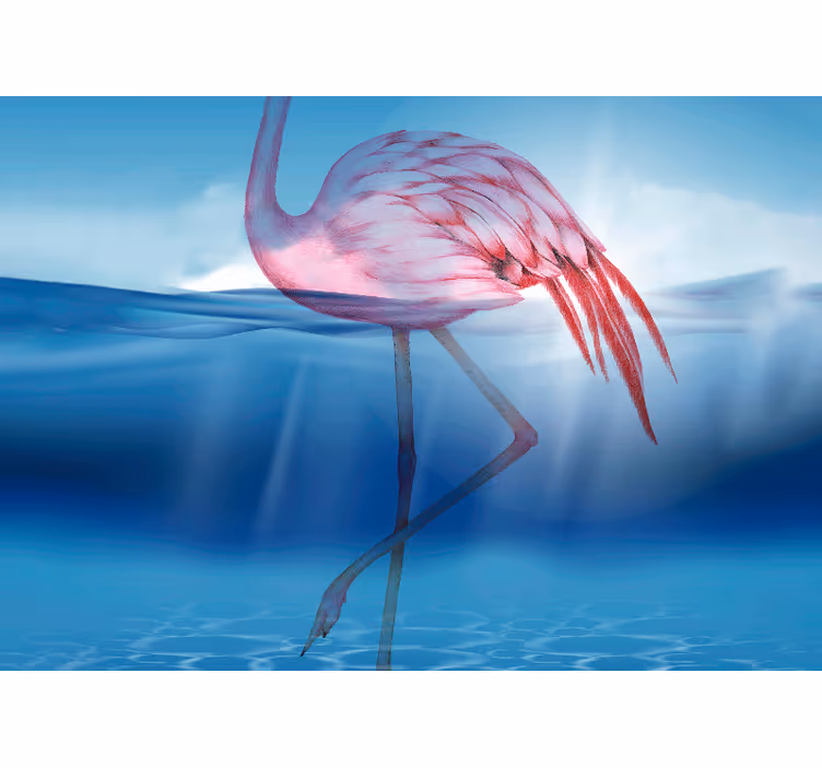 Fototapete tiere elegante flamingo-pose - TenStickers