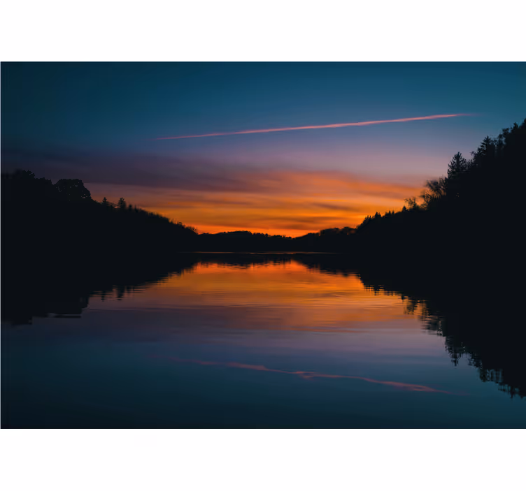 Fototapete landschaft ruhiger see sonnenuntergang - TenStickers