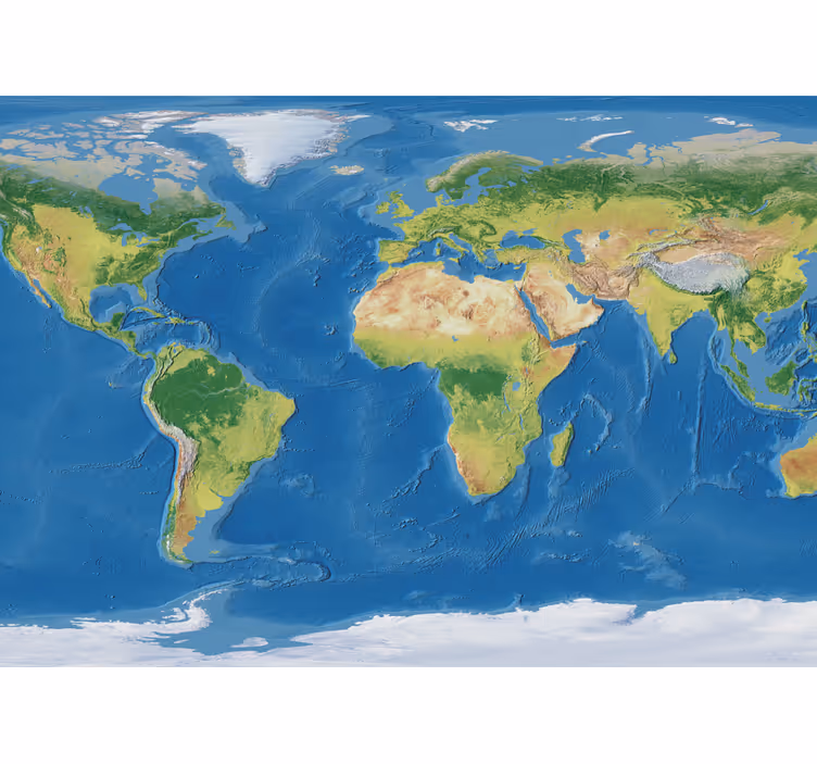 Fototapete 3D Geographische realistische weltkarte - TenStickers