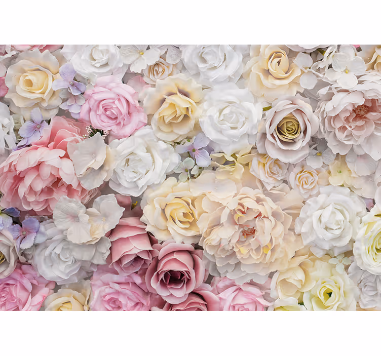 Fototapete 3D Strauß weißer rosen - TenStickers
