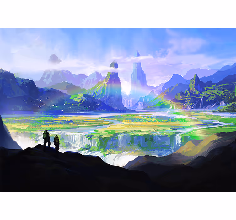 Fototapete landschaft gebirgsnaturansicht - TenStickers