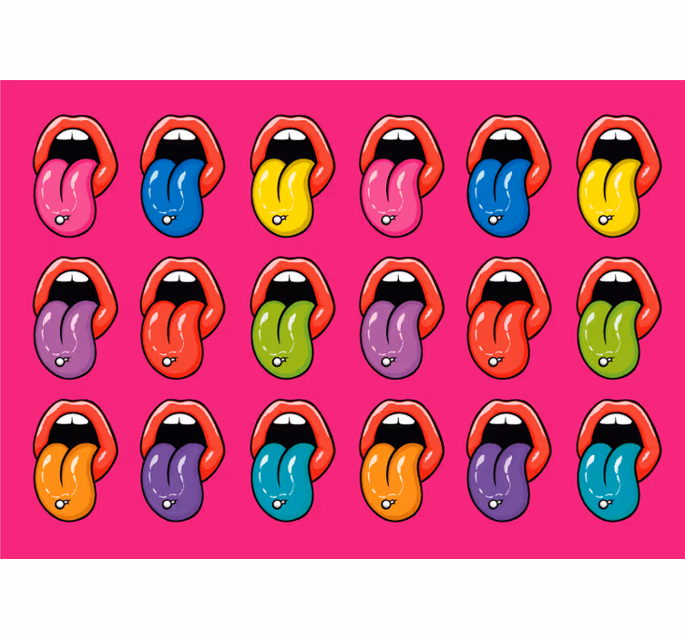 Fototapete graffiti bunte zungenausdrücke - TenStickers