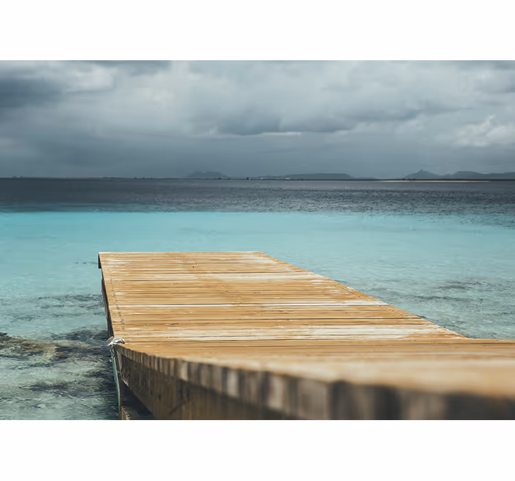 Fototapete natur ruhiger steg am meer - TenStickers